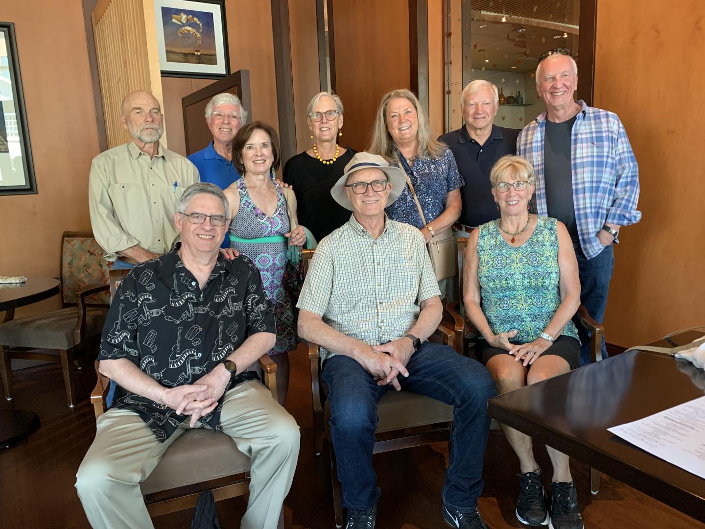 Back Row (L to R): Paul Newman, Phil Pagoria, Janet Reed, Joyce Cheney, Nancy McElroy, Wayne Bromley, Max HannamFront Row: Don Rawitsch, Scott Kirkconnell, Sally Schneider